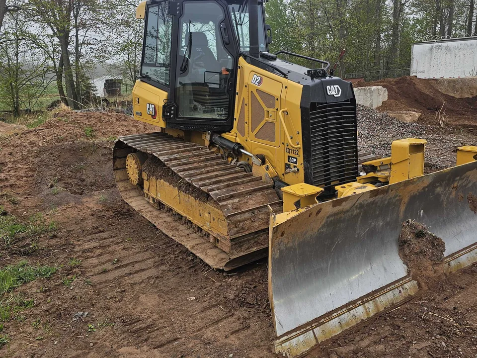 Bulldozer on a freshly graded building site, site preparation